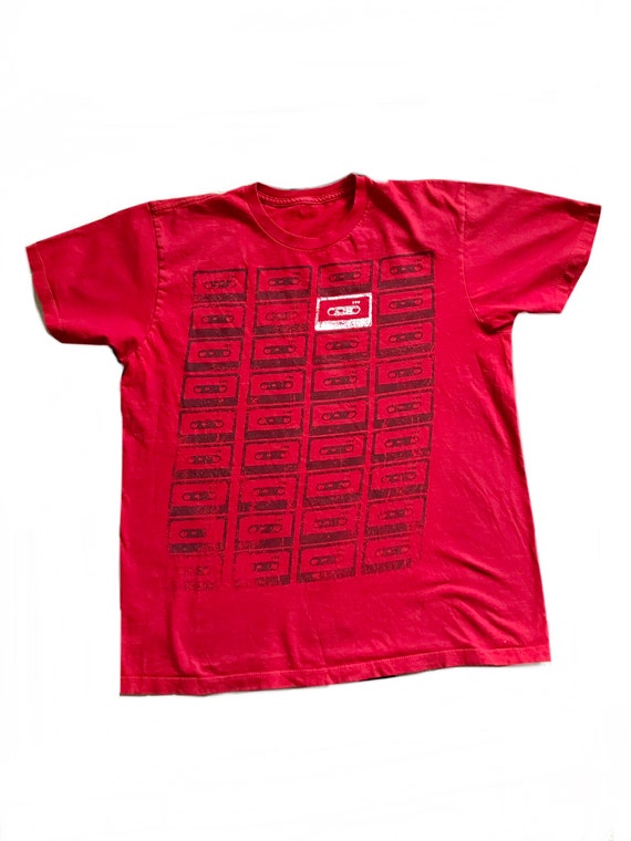 vintage 1980s novelty cassette red cotton t-shirt