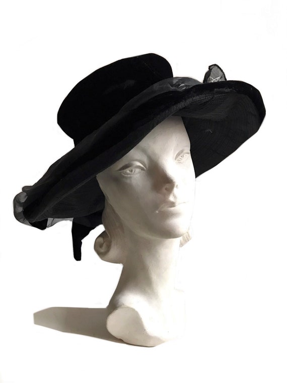 Silk Velvet Wide Brim Hat 
