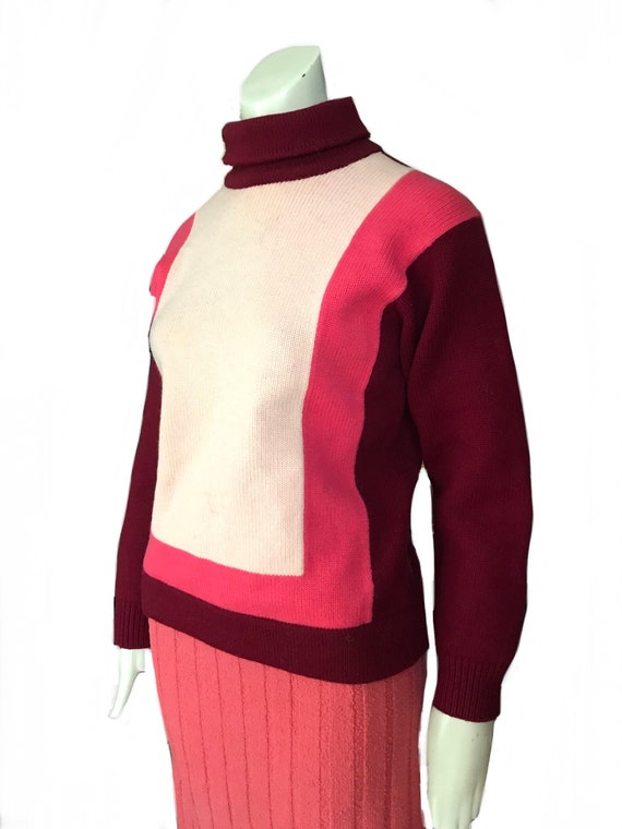 vintage 1960s Italian Cortina pink red abstract g… - image 5