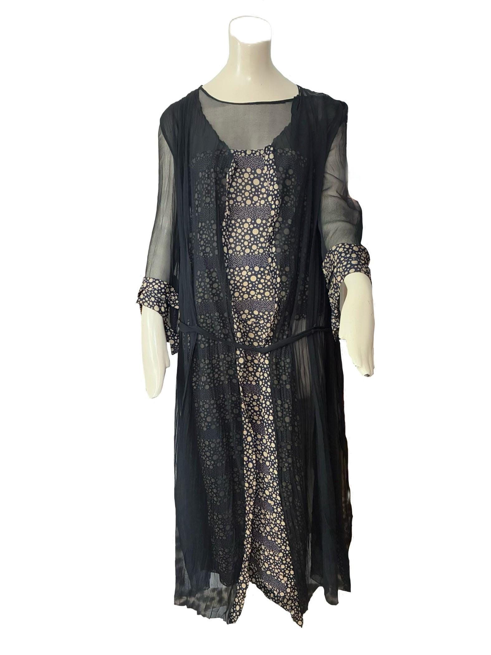 Vintage 1920s Drop Waist Silk Dress - Etsy UK