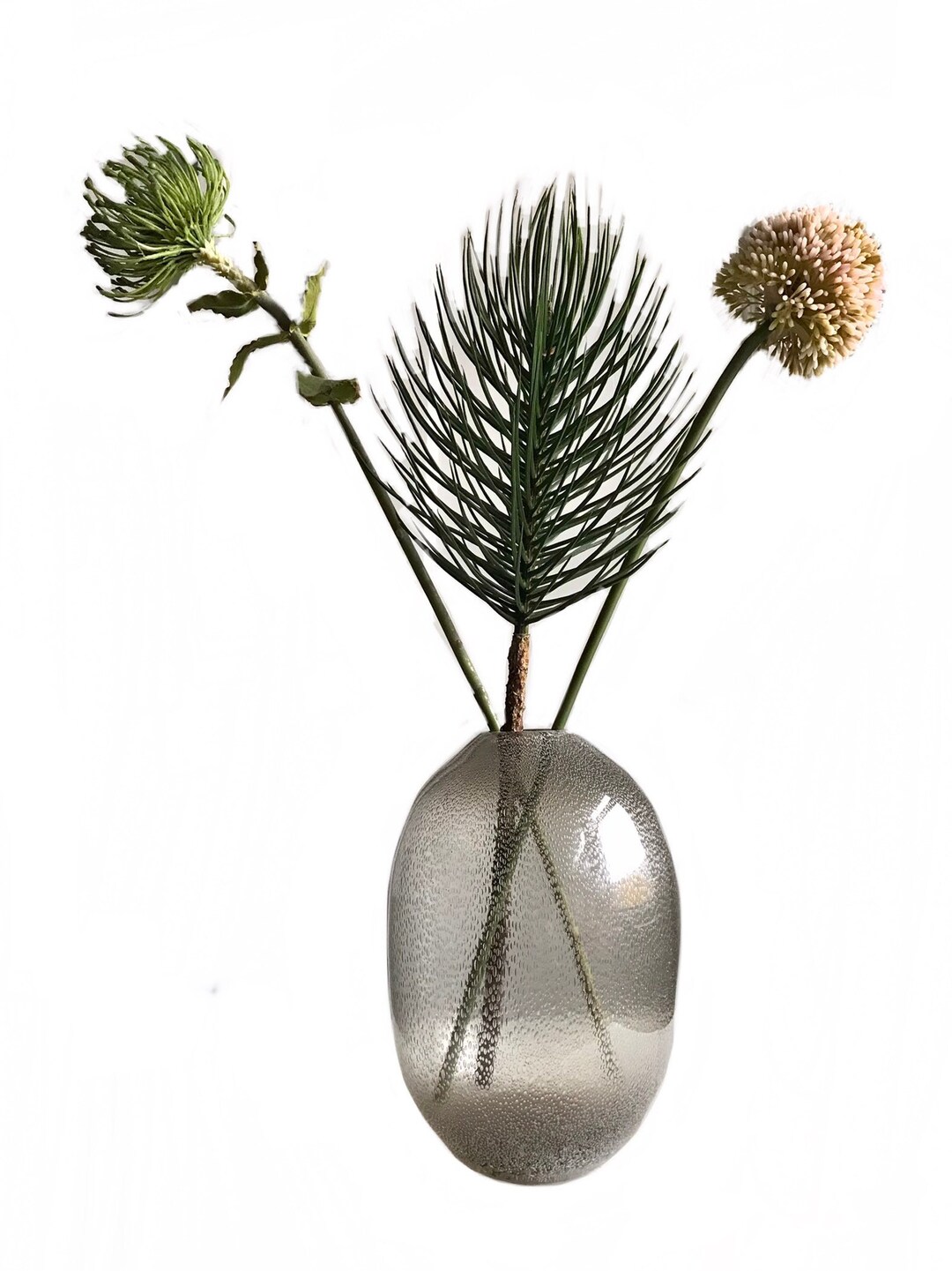 Large Smoke Gray Bubble Glass Vase/ Modernist Hand Blown Etsy