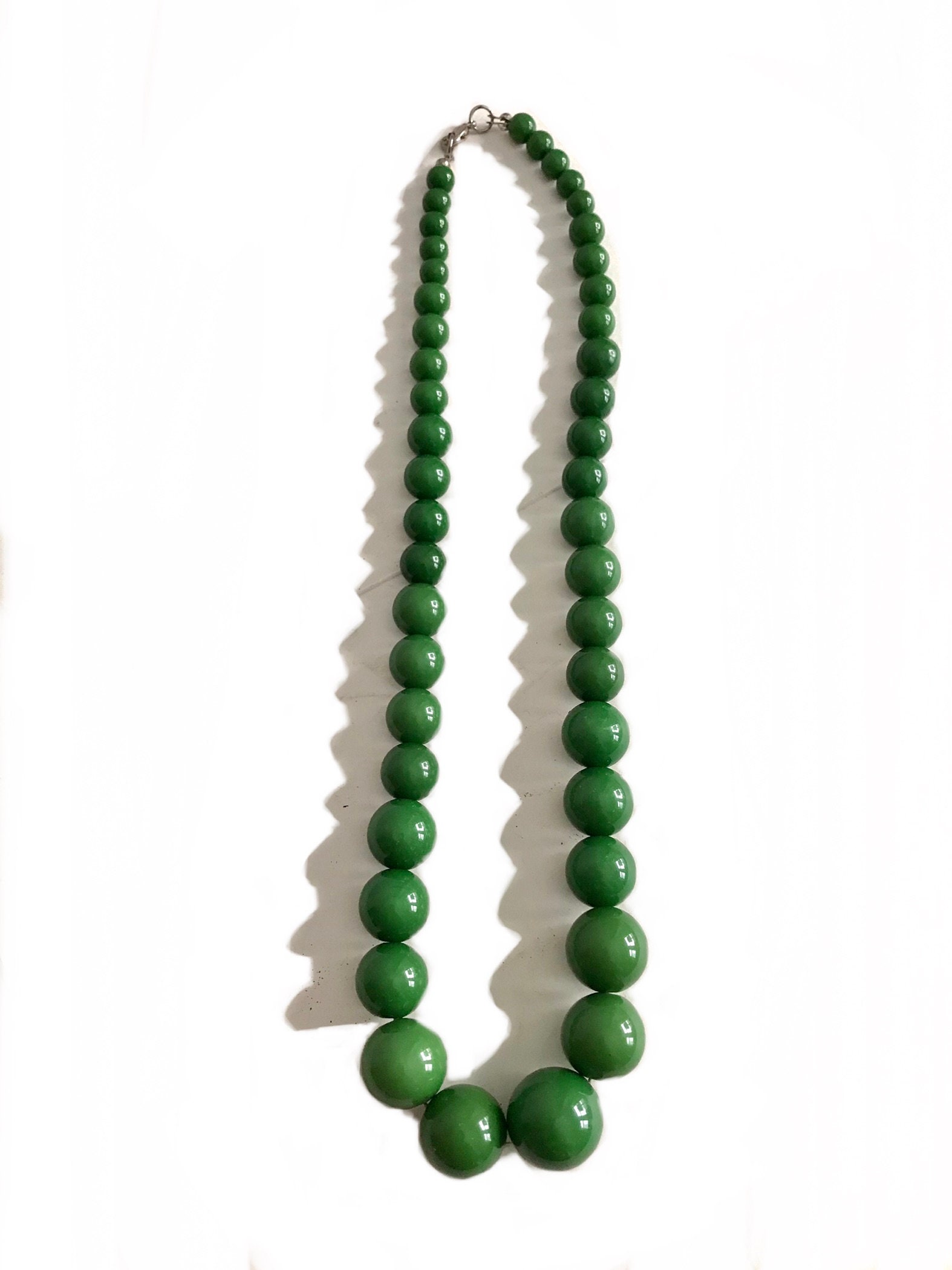 Collier Vintage Perles Plastique - Bijou Fantaisie Rétro Années 70/80