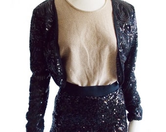 SPECIAL OFFER 1950s gold glitter wool lurex top/ 60s mod knitwear sleeveless top / rockabilly pin-up party sweater large