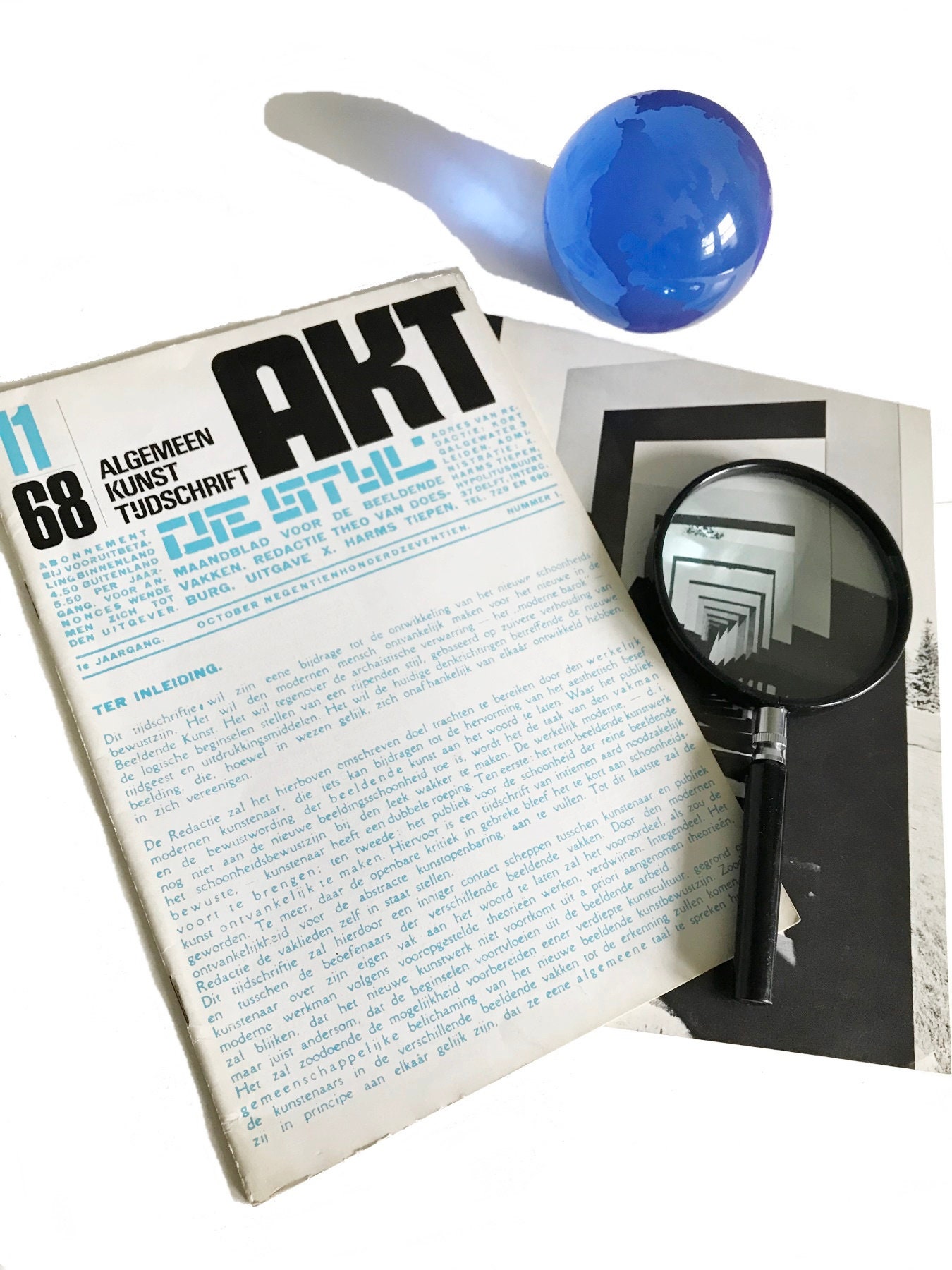 1960s Dutch art magazine / 60s Modernist soft cover art brochure / original Mid Century design book