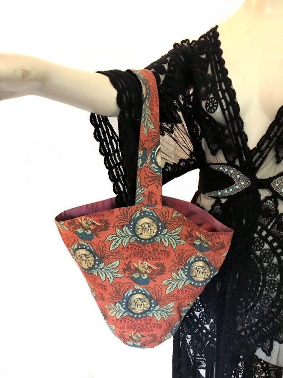 Victorian novelty fabric bag / Antique Edwardian … - image 5