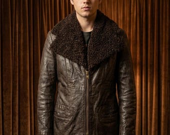 Original A-1 Vintage 1920s 30s Brown Genuine Leather Flight Jacket