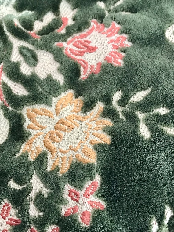 Antique 1920s olive green carpet purse / Victoria… - image 3