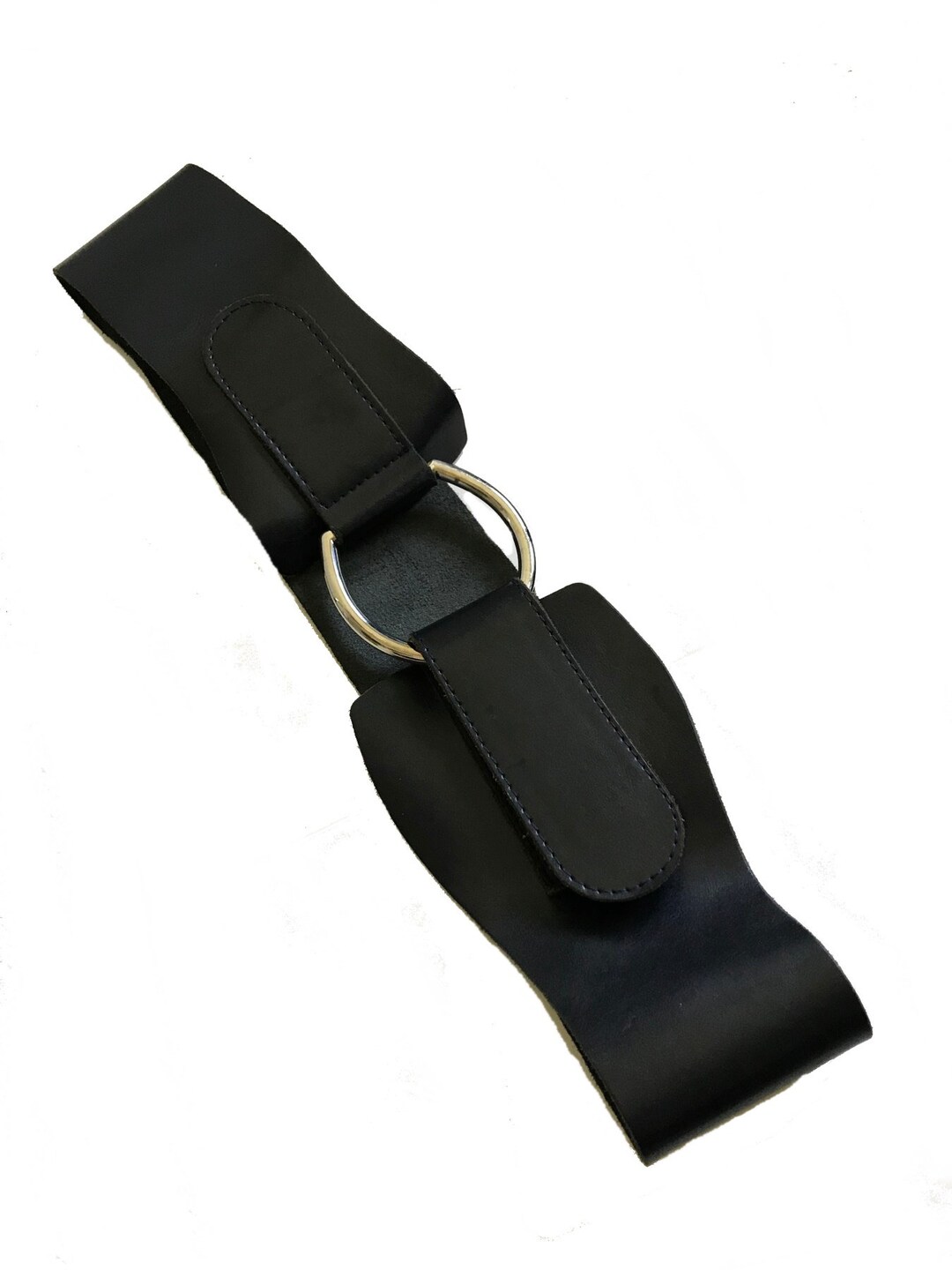 European Black Genuine Leather Belt/ Large Buckle Belt 