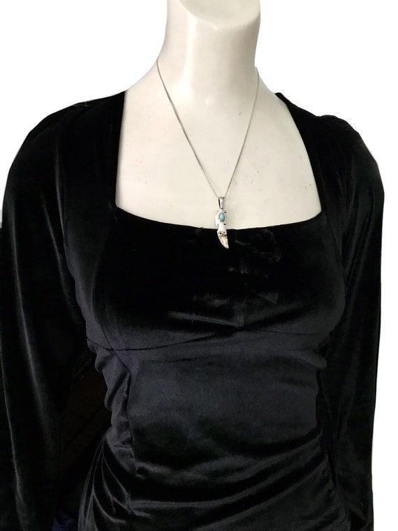 signed Turquoise stone Feather Shape Sterling Sil… - image 7