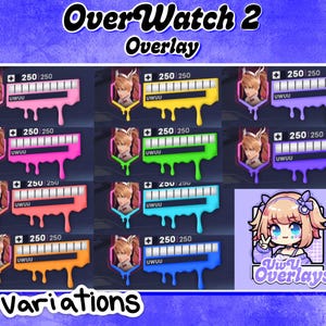 Overwatch Overlay (10 Colors) | Health Bar HUD Overwatch Overlay | Twitch Overlay | Stream Screens