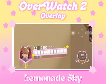 Lemonade Sky | Health Bar HUD Overwatch Overlay |  Twitch Overlay | Stream Screens