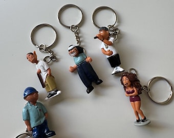 Vintage Homies Figures Keychains Lot of 5 - Rare Custom Handmade Collectibles
