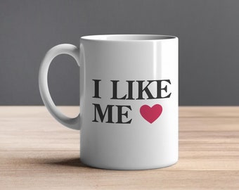 Me gusta (Deadpool) / Taza de cerámica, 11 oz, blanco