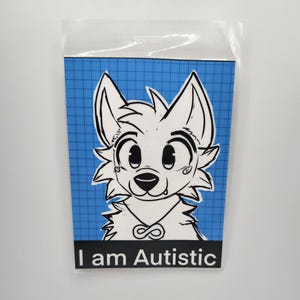 I am Autistic furry badge furry fandom convention badge autistic badge ASD badge