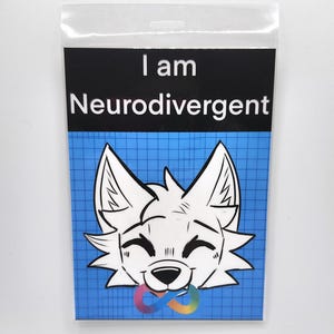I am Neurodivergent Furry badge fursuit badge neurodivergent badge