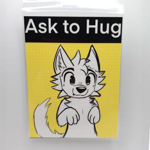 demander à faire un câlin badge fursuit badge de consentement fursuit furry fandom