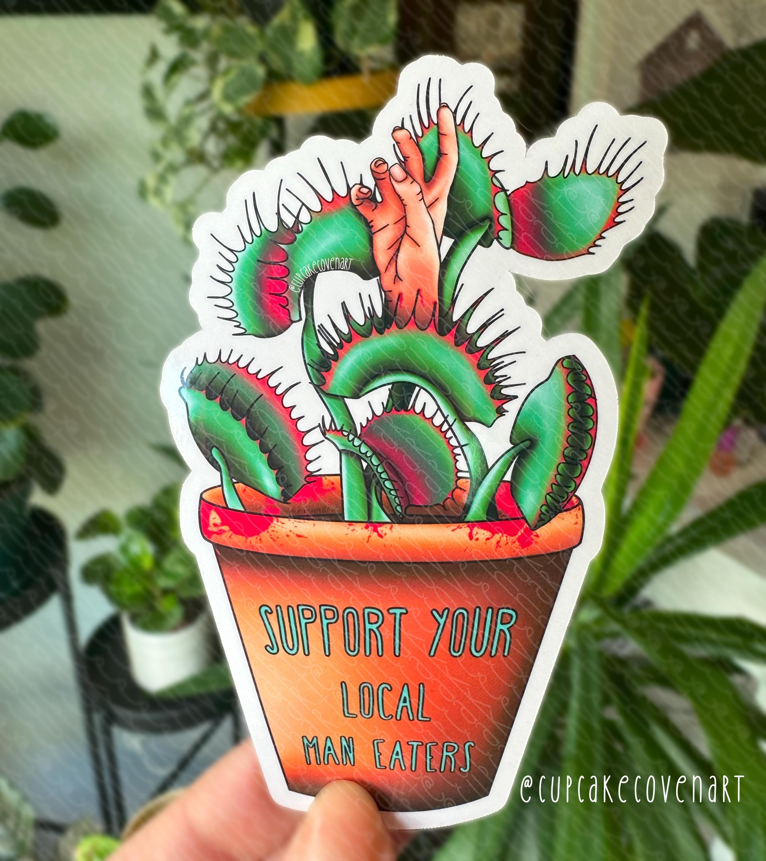 Venus Fly Trap Sticker | Funny Horror Sticker | Large Water