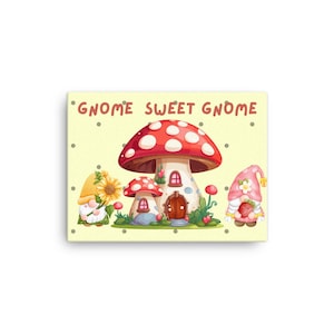 Gnome Sweet Gnome Wall Art Print Kitchen Art Entry Wall Art Print Gnome Lover