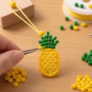 Summer Pony Bead Patterns PDF, Watermelon Turtle Pineapple Flower Roller Skate Keychain Tutorial, Plastic Bead Craft Guide, Digital Download