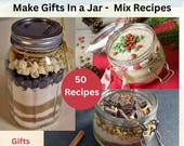 Homemade Gifts in a Jar Mason Jar Mix Recipes Cookies, Hot Cocoa, Brownies, Muffins, DIY Gifts Tags & Fillable Recipe Cards  PDF