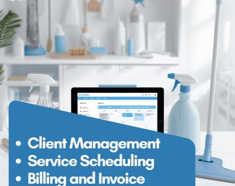 Putzen Business Bundle: Budget, Auftragsplaner, Kundentracker, Terminplaner, Rechnungsstellung, Ausstattung Templates Excel Google Sheets