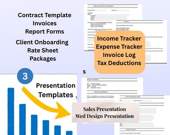 Freelancer Template Bundle: Templates for Budget Taxes Contracts Invoices, Proposals Client Onboarding Sales Deck (Excel & Google Sheets)