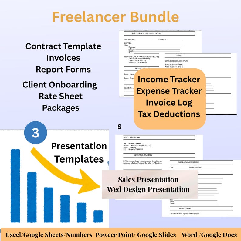 Freelancer Template Bundle: Templates for Budget Taxes Contracts ...