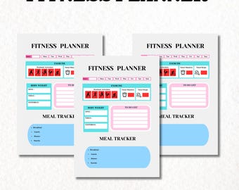 Fitness Planner  PDF: Weight Loss & Workout Journal (Digital Download for Goodnotes/iPad)