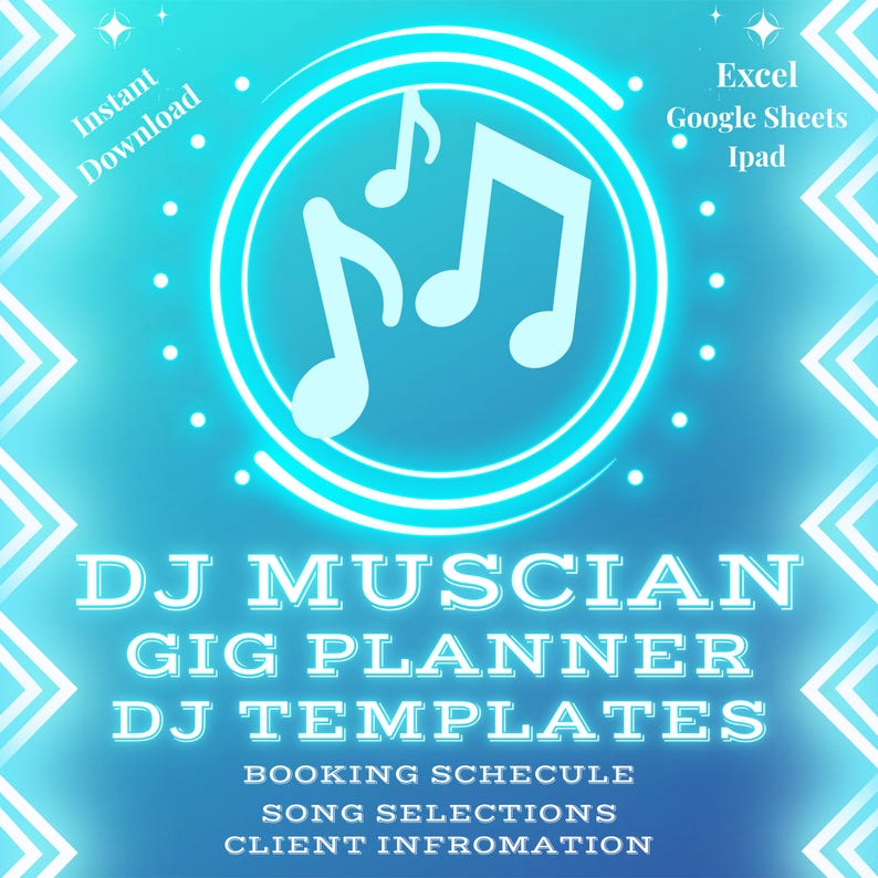 DJ Template Musician Gig Planner Schedule Booking Organizer Musician ...