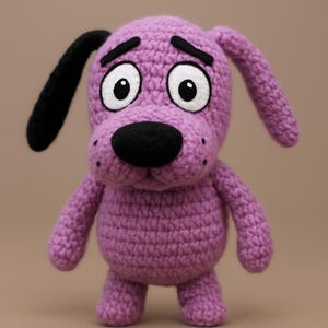 Virkmönster till Cowardly Dog - Amigurumi PDF-mönster
