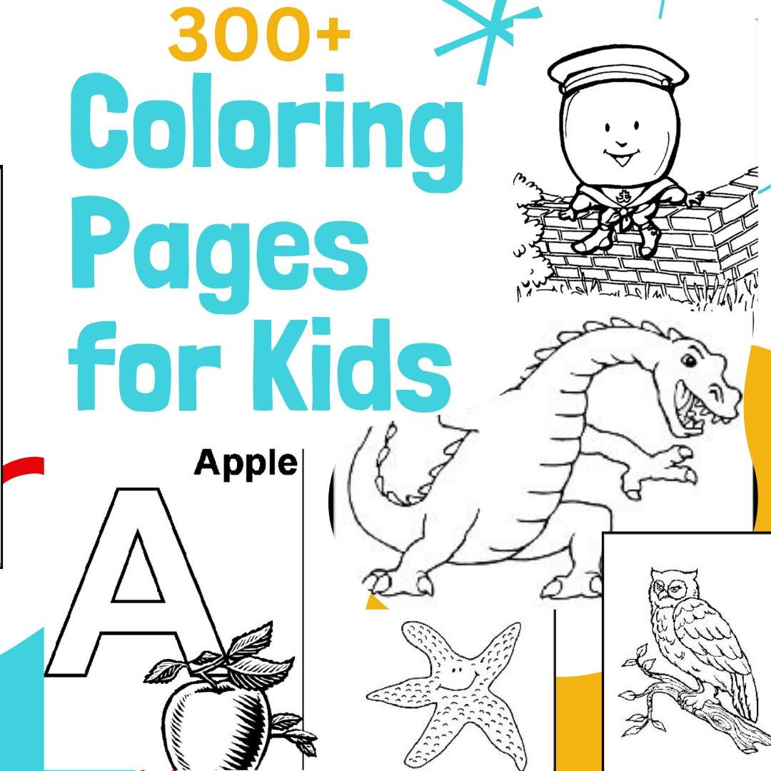 Dinosaur ABC Animal Coloring Pages Bundle: 300+ Kids Activity ...