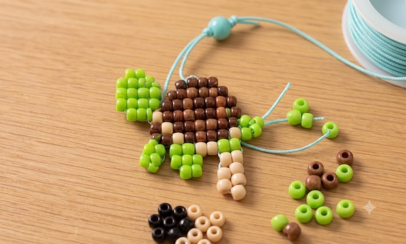 Summer Pony Bead Patterns PDF, Watermelon Turtle Pineapple Flower Roller Skate Keychain Tutorial, Plastic Bead Craft Guide, Digital Download