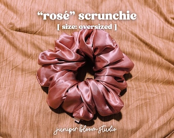 oversized “rosé” scrunchie  |  handmade satin hair scrunchie