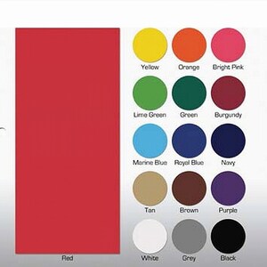 May include: A colour chart with 16 different colours, including red, yellow, orange, green, blue, purple, brown, black, white, and grey. Each colour is represented by a circle with the colour name written below it.