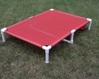 Extra Large Dog Bed With Middle Support, Large Raised Dog Bed Outdoor Dog Bed 11 Mesh Colors OR 15 Canvas Colors 38x55 Dogs Up To 160 Pounds