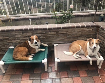 Waterproof Outdoor Mildew Resistant Mesh Camping Dog Bed Cots 6 Sizes, 10 Colors, Puppy Beds, Custom Made Window Cat Beds, Raised Dog Beds