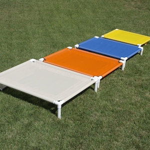 Dog Bed 4 Sizes Choose 15 Canvas Colors, 10 Mesh Colors, Raised Cot, Large Summer Beds, Medium Canvas Raised Dog Bed, Dogs Up To 130 Pounds.