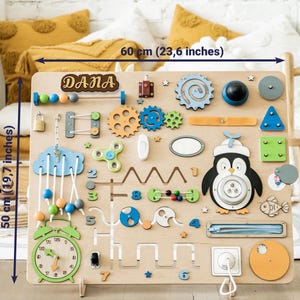 Planche animée Montessori en bois, planche sensorielle pour tout-petits, jouet de société occupé, idée cadeau éducative pour bébés garçons et filles, premier jouet pour enfants