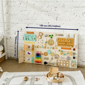 Tableau sensoriel Montessori, cadeau pour tout-petit, tableau en bois pour jouer avec bébé, cadeau 1er anniversaire, tableau d'activités pour l'apprentissage précoce, jouets pour tout-petits