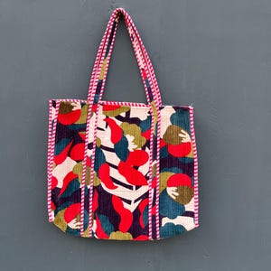 Samt Baumwolle Blumendruck handgemachte Tragetaschen indischen Stil Boho Quilted Taschen Frauen tragen Tragetaschen Geschenk für sie