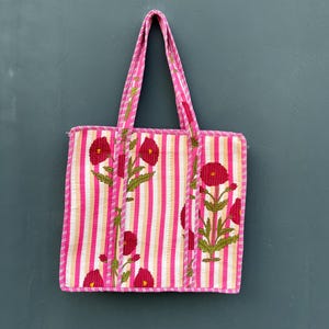 Baumwolle Blumendruck handgemachte Tragetaschen indischen Stil Boho Quilted Taschenfrauen tragen Tragetaschen Geschenk für sie