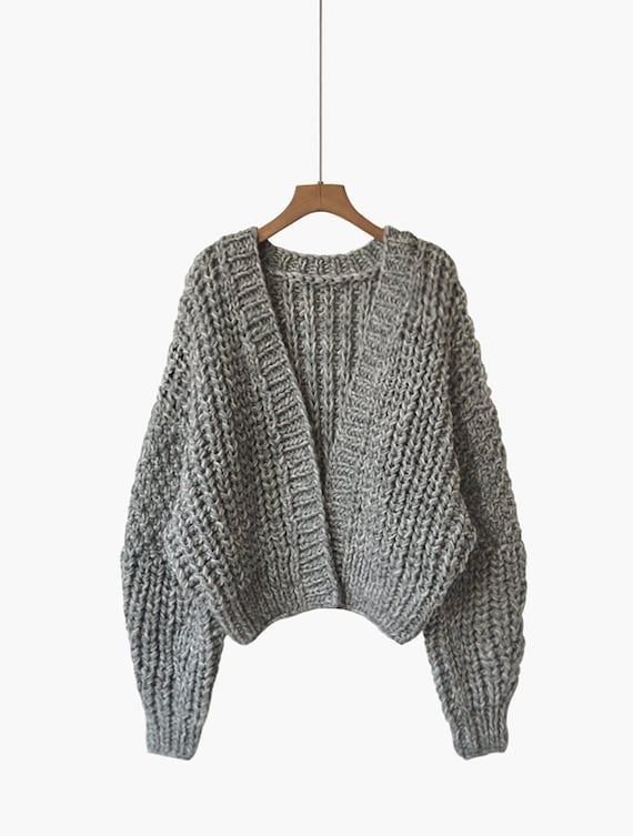 short grey cardigan