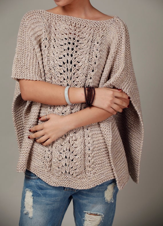 Cotton 2025 poncho sweater