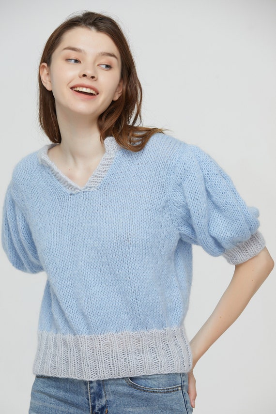 【2plan】Fine Mohair Short Sleeve Knit Shine Short Sleeve – Novemberknits