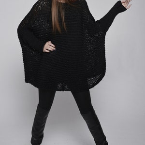 OVERSIZED Woman sweater/ Knit sweater in Black