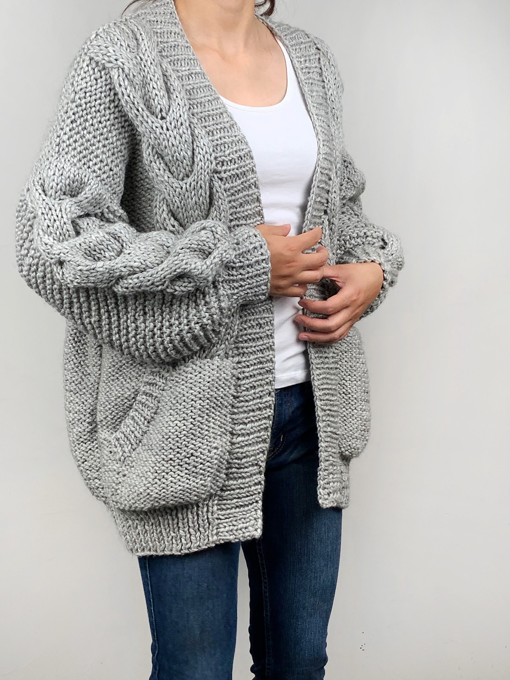 large cable knit sweater