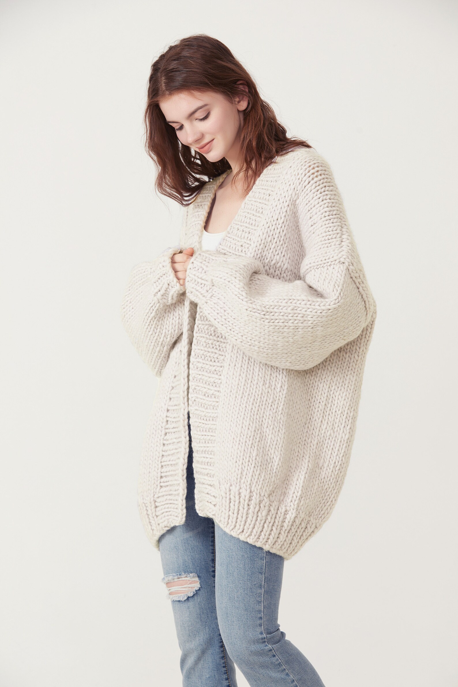 Oversize Chain Knitted Wool Sweater