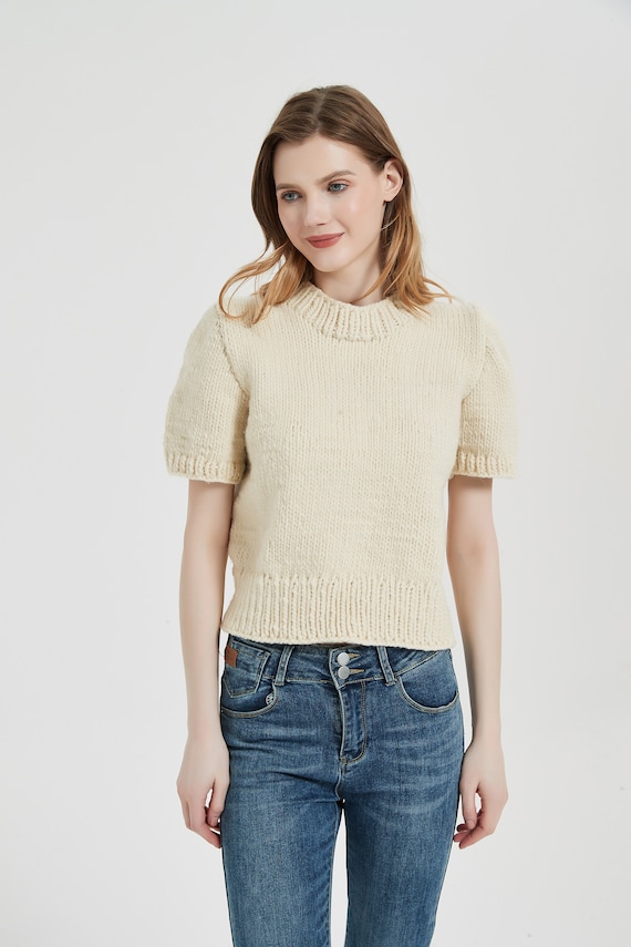 Short pullover clearance sweater