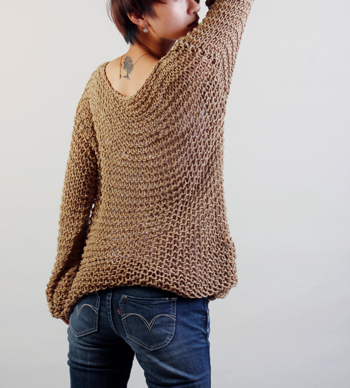 Simple is the Best Hand Knitted Woman Sweater Eco Sweater - Etsy