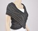 Hand knit sweater vest Cross Sweater Capelet Neck warmer scarf Charcoal / dark grey 